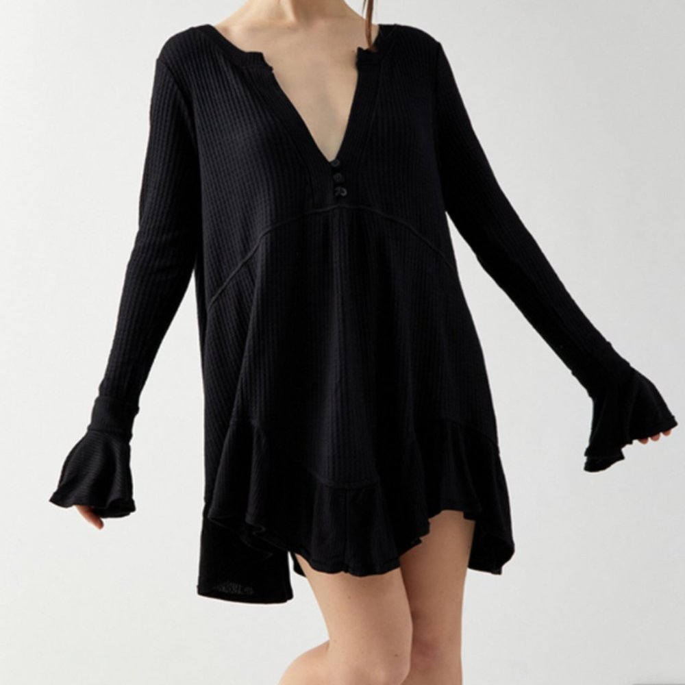Free People XS Olivia Tunic Dress in Black